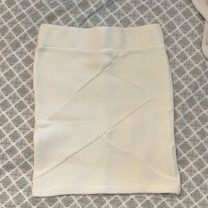 Guess Cream Asymmetrical Mini Skirt